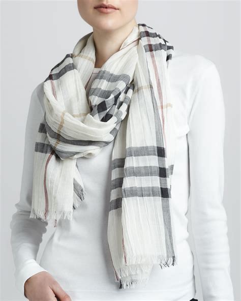 burberry giant gauze scarf check trench|Burberry Gauze Giant Check Scarf, Blue .